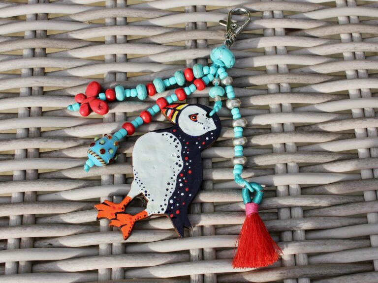 Puffin Bag Charm (Turquoise)