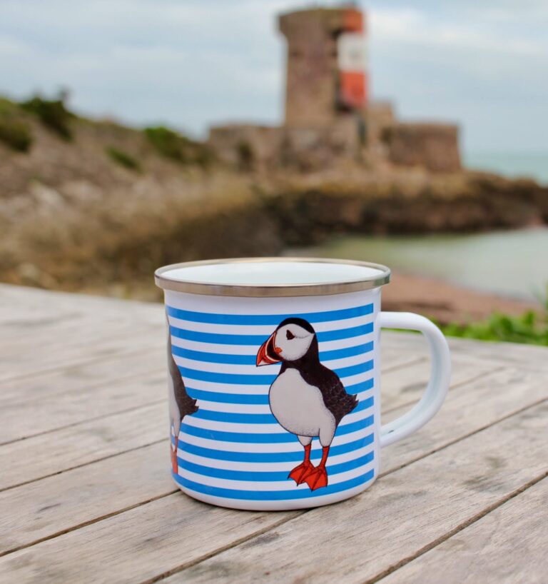 Plemont Puffin Enamel mug